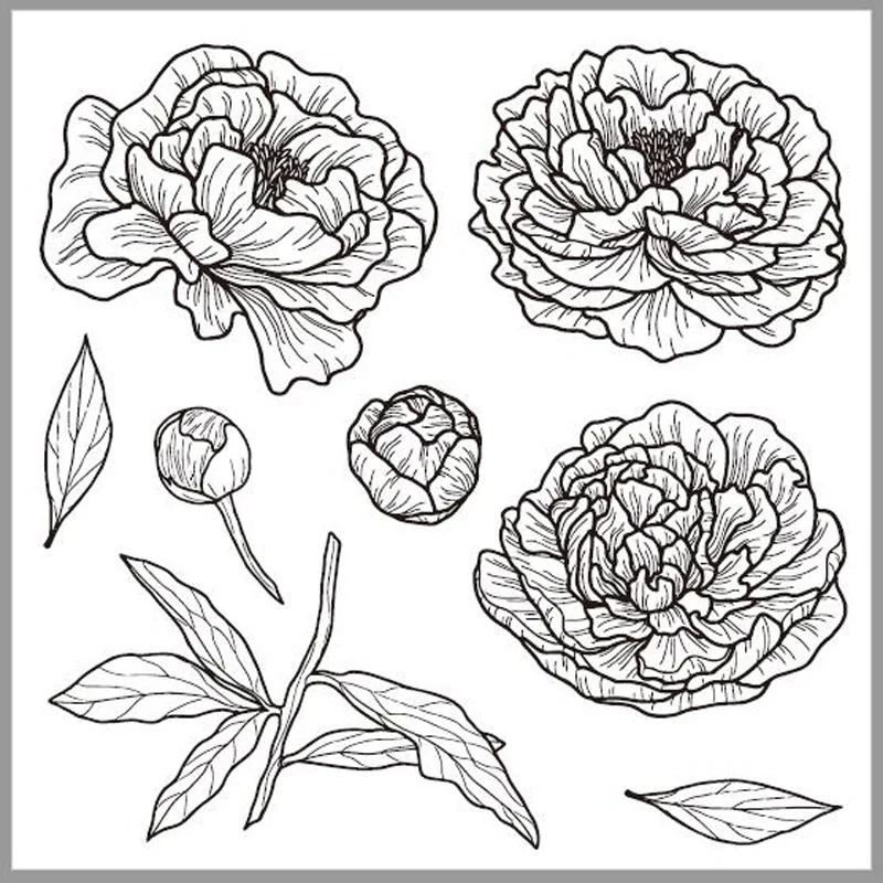 

KLJUYP Flowers Clear Stamps Scrapbook Paper Craft Clear stamp scrapbooking 886