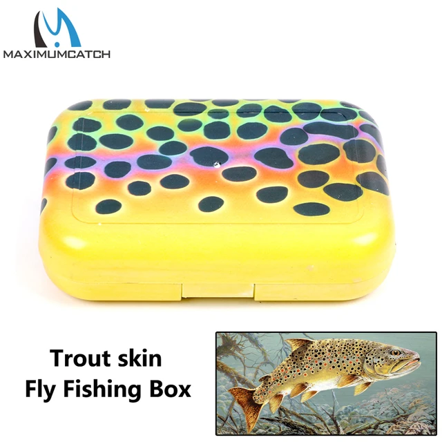 Plastic Trout Skin Fly Fishing Lure Box With Swing Leaf Slit Foamin