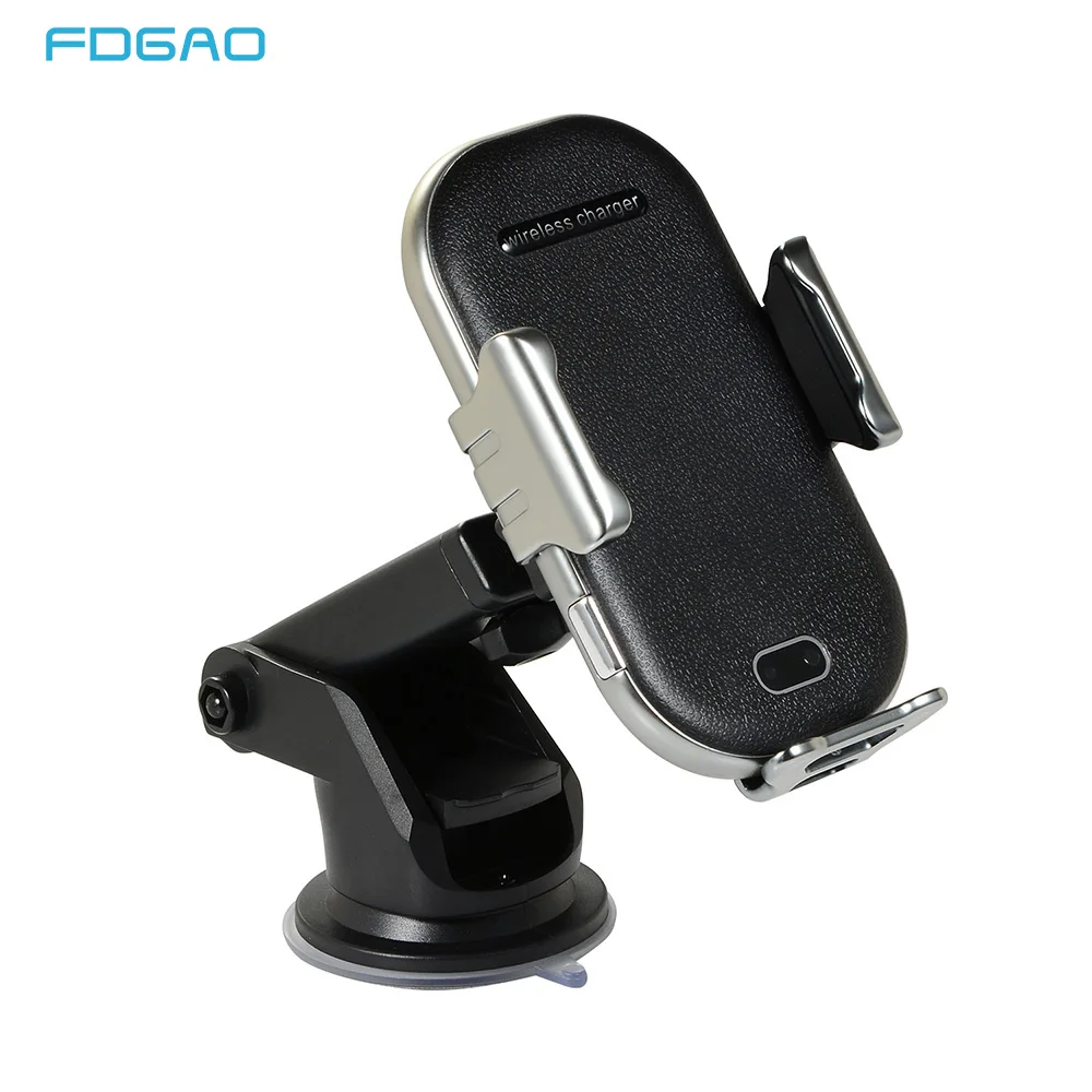 FDGAO 10W QI Automatic Wireless Car Charger Mount For iPhone X XS MAX XR 8 Fast Charger Car Phone Holder For Samsung S10 S9 S8