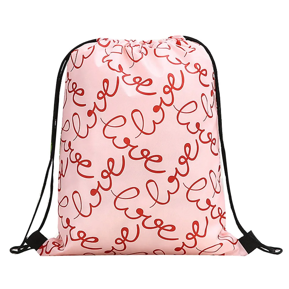 Unisex Foldable Cotton Backpack Storage Bundle Rope Valentine's Day Bag Drawstring Grocery Shopping Bags Hot Sale Case Pouch#