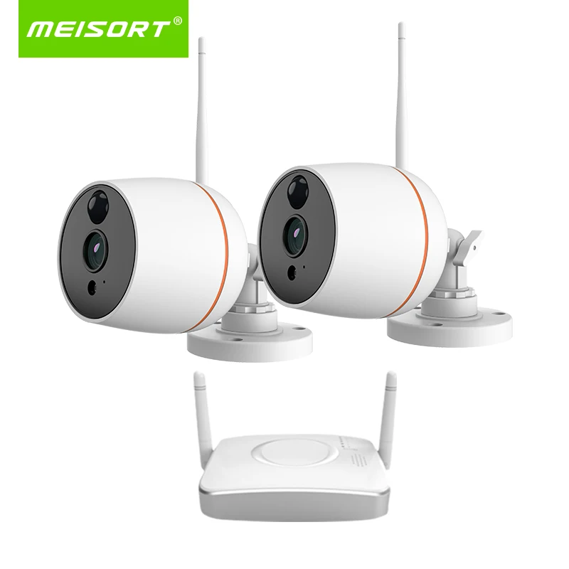 

Meisort CCTV System Wireless 1080P NVR With 2.0MP Outdoor weatherproof Wifi Security Camera System Night Vision Surveillance Kit