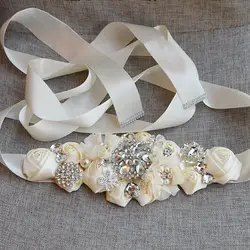 AYiCuthia модные Свадебные ремни Цветок атласная свадебное платье ремень свадебные ленты створки пояса вечерние платье подружки невесты пояс