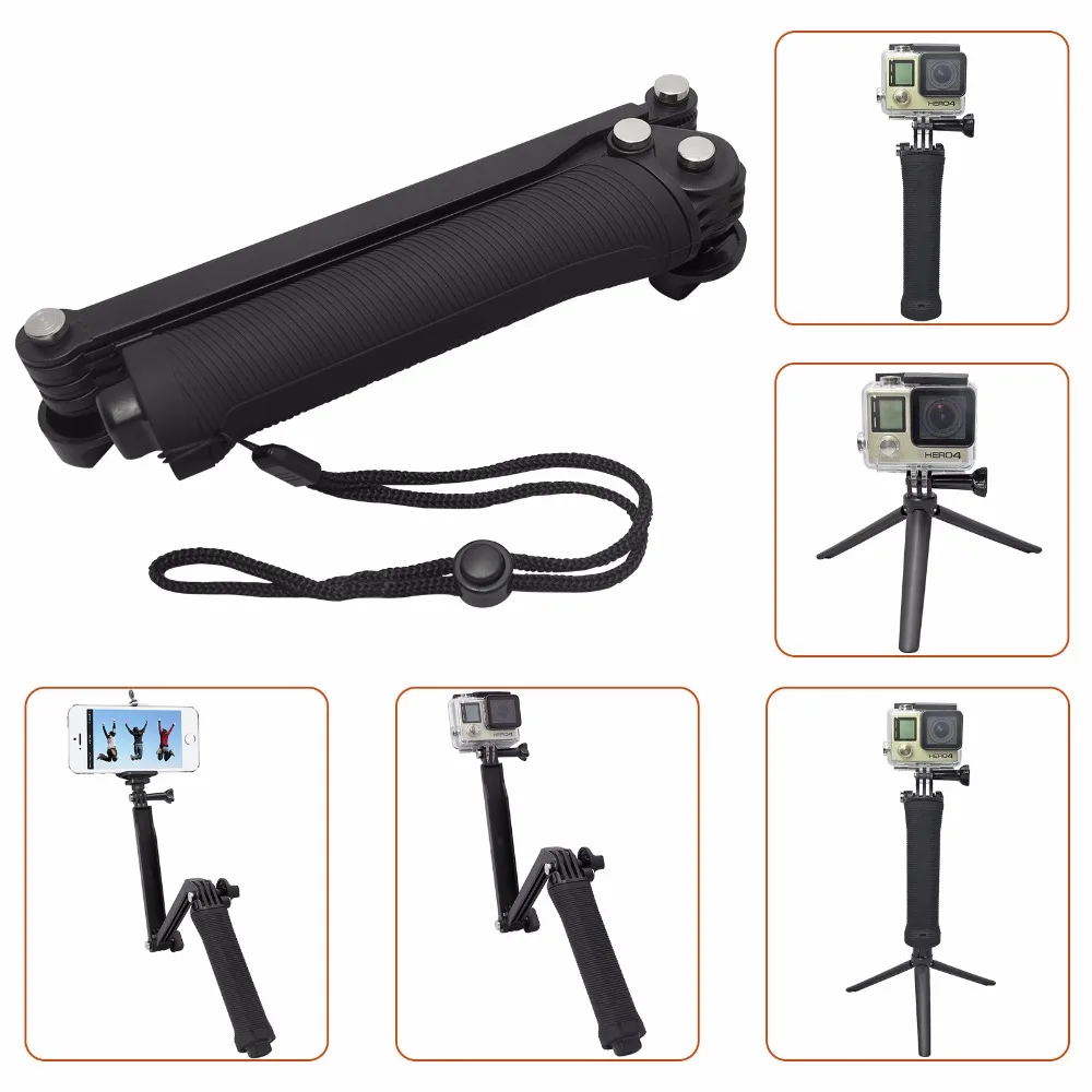 

Multifunction Gopro Accessories Tripod 3 Way Monopod Mount Adjustable Extension Arm Tripod for Gopro Hero 7 6 5 4 3 SJcam Xiaomi