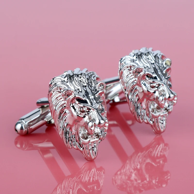 

dongsheng 3D The king of forest Lion Head Cufflinks Jewelry Cuff Buttons Cool Cuff links pins Tie Clip&Cufflink -40