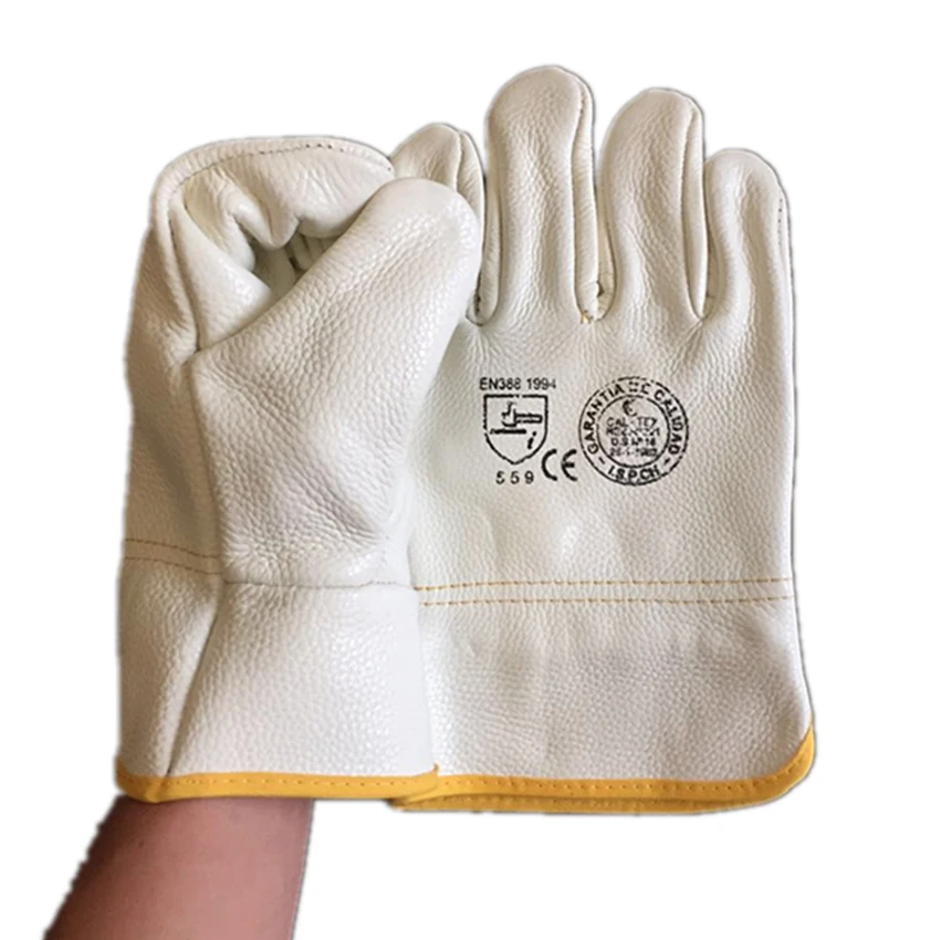 1 пара рабочих перчаток из воловьей кожи, сварочные перчатки, защитные садовые спортивные износостойкие перчатки, Новинка