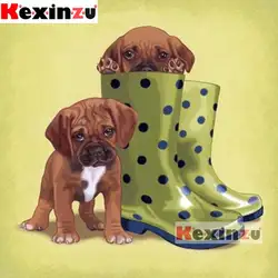Kexinzu полный 5D DIY модная квадратная Алмазная картина-обувь собака-3D вышивка крестиком горный хрусталь мозаика домашний декор K20545