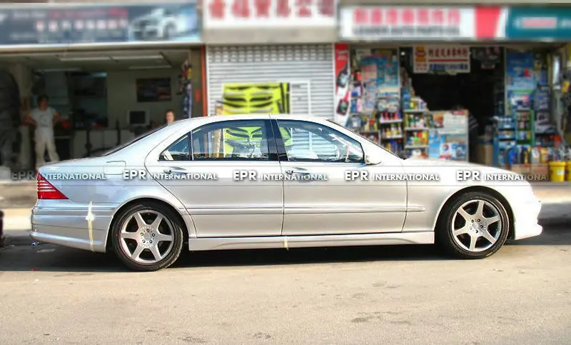 Для Benz W220 99-05 S280 S280L S320 S320L S350 4matic S430 S500 WAD Стиль FRP волокна Стекло сбоку Юбка Body Kit