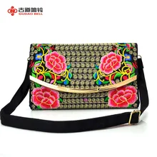Женщин Crossbody Курьерские сумки национальная Этническая большой мешок вышитые флип-box женская сумка оптом Вышивка мешок большой размер