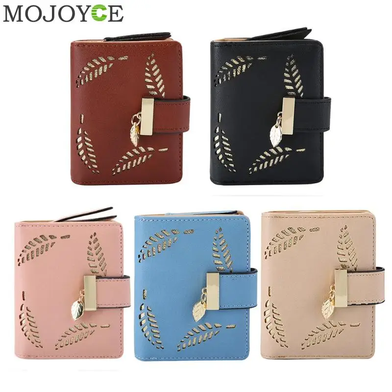 

2018 Famous Brand Luxury Women's Wallet Hollow Leaves Purse Female Small Wallet perse Portomonee portfolio Lady Short carteras