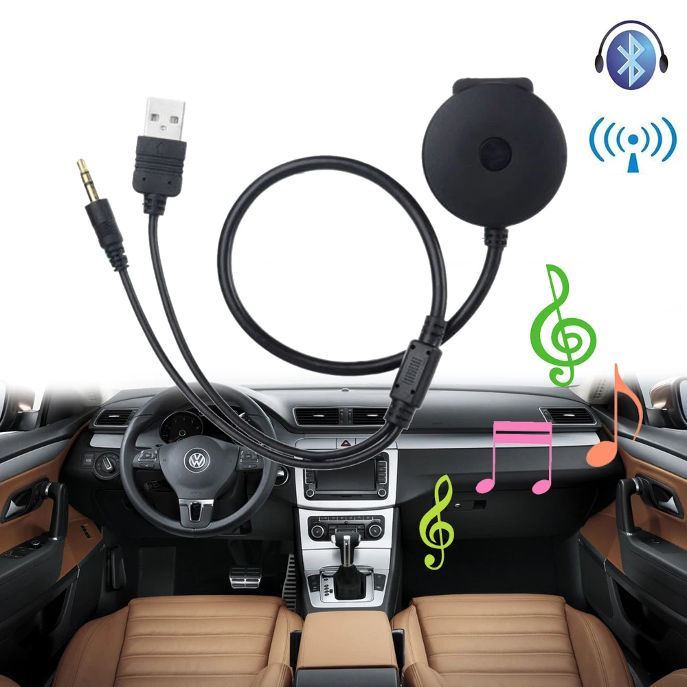 

SITAILE USB & 3.5mm AUX to Bluetooth Audio Aux & USB Female Adapter Cable For Car BMW & Mini Cooper