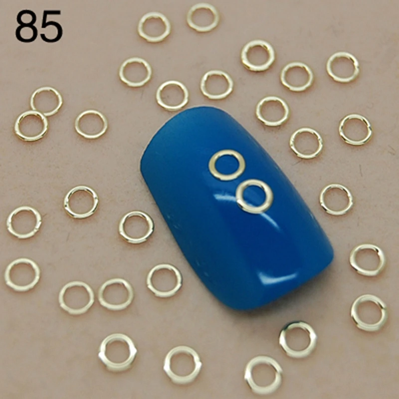 K85 Annular shape Golden Metal Nail Art Jewelry Nail Decoration Tiny