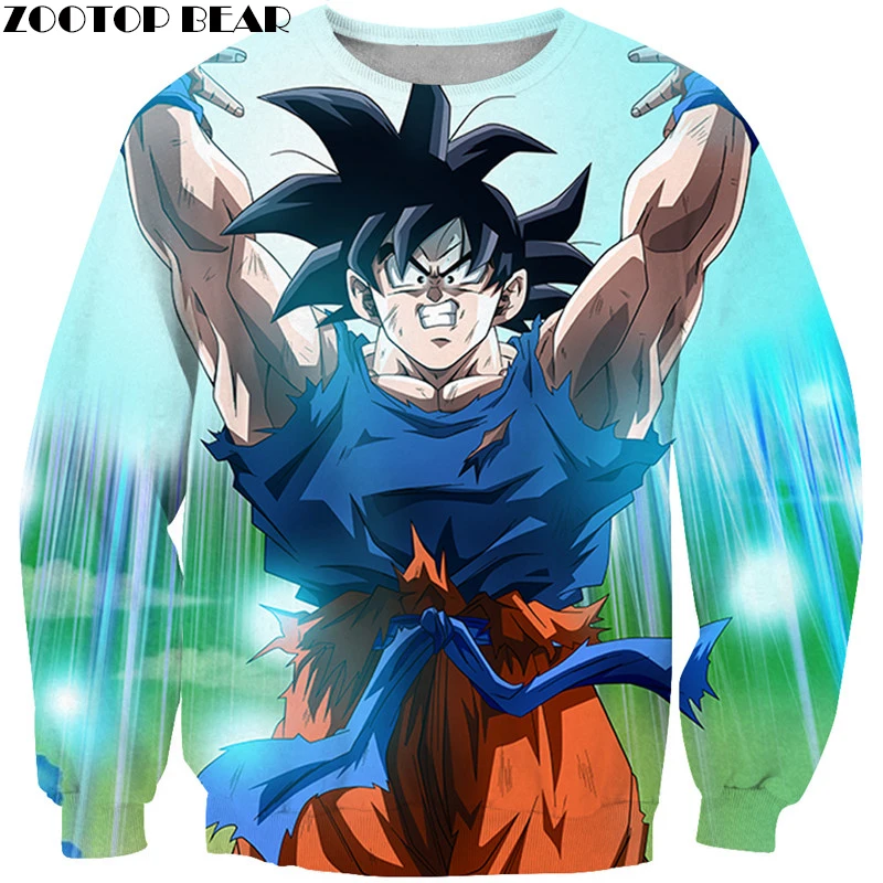 Dragon Ball Light 3D печатных для мужчин толстовки с длинными рукавами Повседневное Мужской рубашка пуловер Футболка Повседневная одежда с вырезом