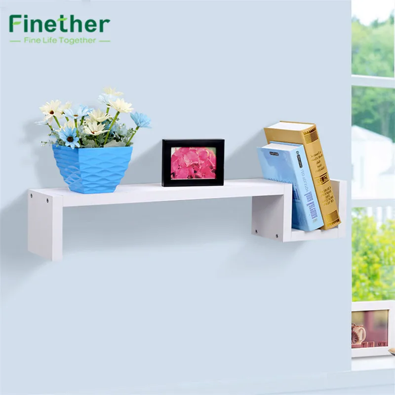 Modern S shaped Floating Wall Mounted Shelf Bookshelf Display
