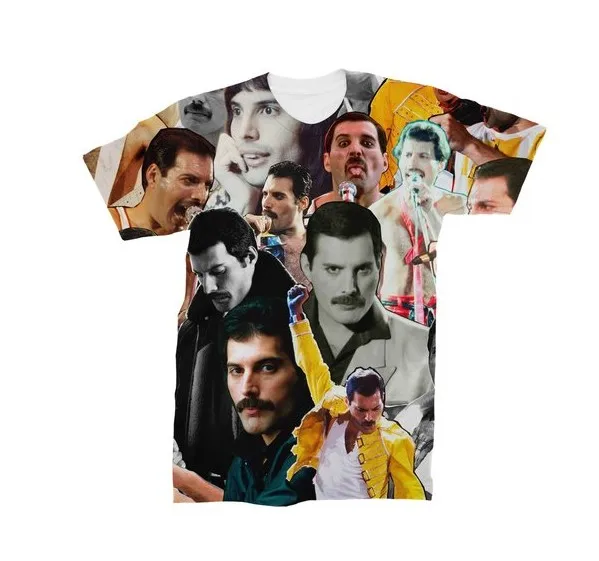

Jerwill Casual Freddie Mercury Men Tshirts Collage Funny Digital Printed Man T Shirt Cropped Tops Street Wear