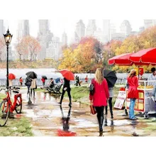 Городской Сад. 40x50 см, картина по номерам, сделай сам, настенное искусство, украшение гостиной, пейзаж, фигура, животное, цветок, мультфильм