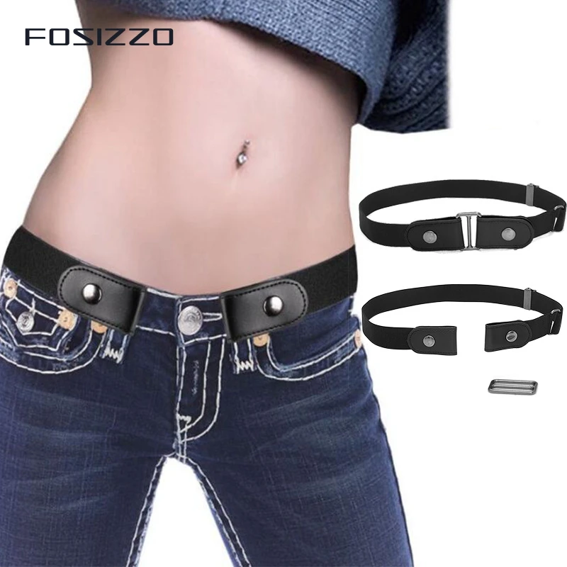 

FOSIZZO Gesp Vrije Stretch Riem For Women/Men Elastic Waist Belt Easybelt for Jeans Pants elastische riem