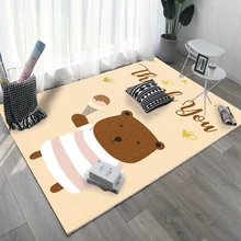 Детский игровой коврик с рисунком медведя, лисы, оленя, домашний декор, большие ковры, детская комната, нескользящий ковер для ползания