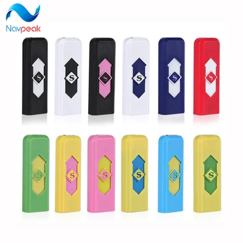 

40pcs/lot usb lighter colorful Flameless Cigar Cigarette Lighter LED Windproof lighter