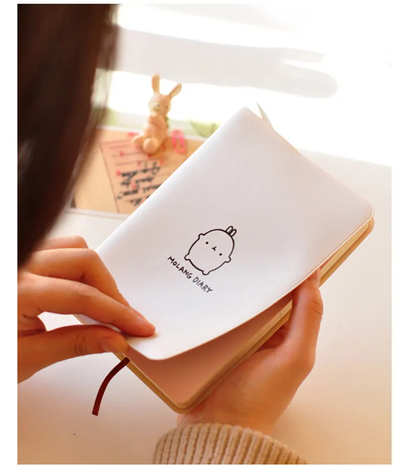 Милый Kawaii тетрадь мультфильм молан кролик журнал дневник планировщик блокнот для детей подарочная Корейская Канцелярия Три чехлы мангала