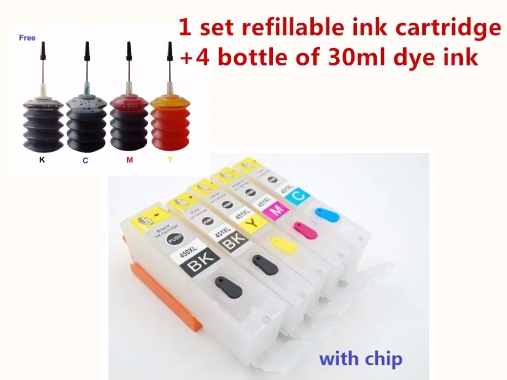5pcs Compatible Refillable ink cartridge PGI 450 CLI 451 PGI450 CLI451 for PIXMA MG7140 MG7540 Ip7240