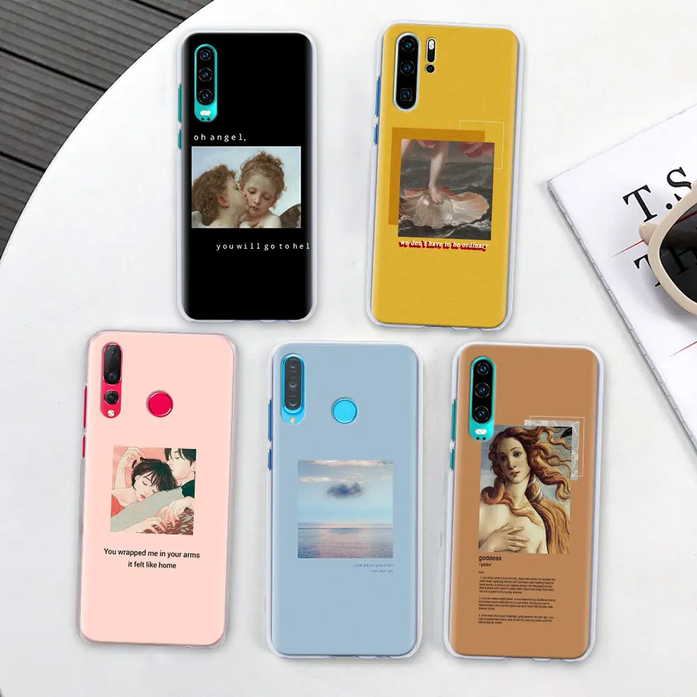 art aesthetic van Gogh Mona Lisa painting Phone Case coque for Huawei P30 Pro P10 P20 P30 Lite P8 P9 Lite P Smart Plus case