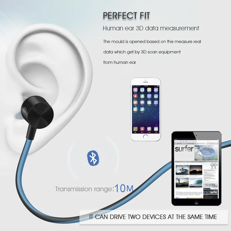 Bluetooth Earphones Wireless Headset Magnetic Sport With Microphone Earbuds Handsfree For Meizu Sony Xiaomi Phone Gaming Heads