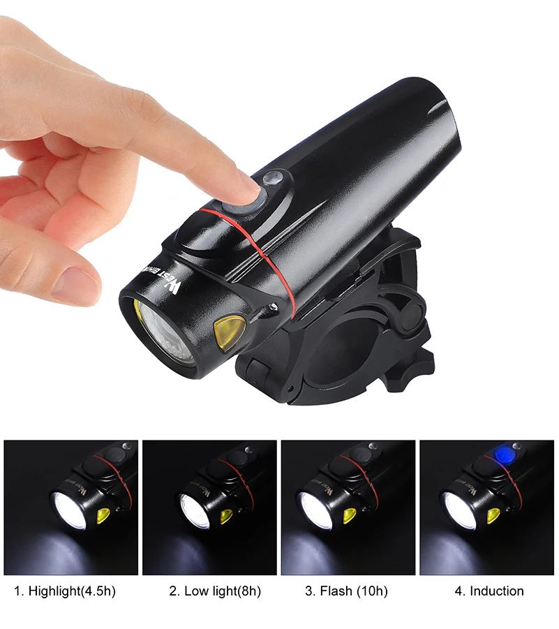 Best WEST BIKING Bicycle Light Set 350lm Induction Bike Headlight IPX5 Waterproof Torch For Cycling With Rear Back Warning Lamp 4 Best WEST BIKING Bicycle Light Set 350lm Induction Bike Headlight IPX5 Waterproof Torch For Cycling With Rear Back Warning Lamp 4