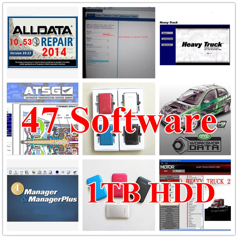 

Newest!! Alldata 10.53 576GB +2015 Mitchell Ondemand 161GB+2015 Mitchell Ultramate +ATSG data 47 in 1TB hdd car repair software