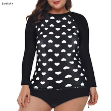 Плюс размер купальники 5XL цельные купальные костюмы ретро с длинным рукавом Монокини Купальники с высоким воротом большой размер купальный костюм для бассейна