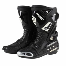 Genuino PRO-BIKER Velocidad Motociclismo Ciclismo en Ruta botas Sneakers Zapatos Caballero botas de Microfibra De Cuero antideslizante resistente al Desgaste