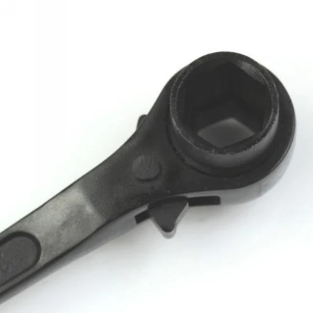 Scaffold Podger Ratchet Wrench Spanner & Double Socket Tool 19mm/22mm Black