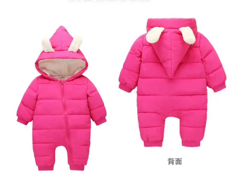  Fashion winter baby boy warm windproof romperkids clothingnewborn baby girls overall outwear clothe