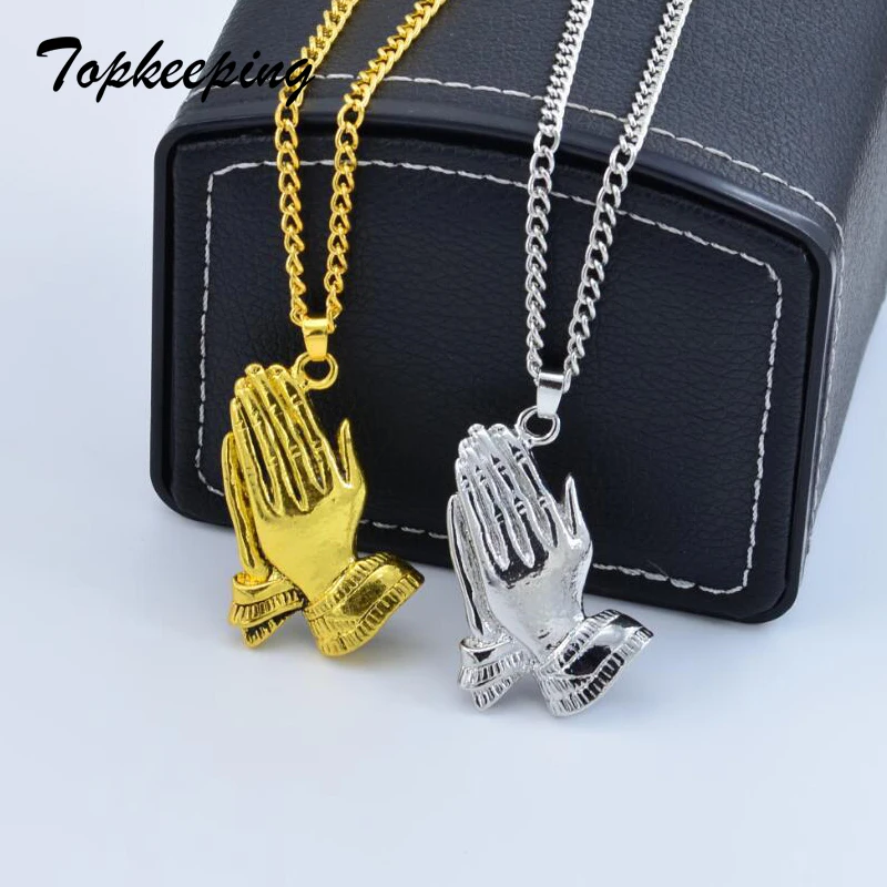 Men Jewelry Nightclubs Concert Hipster Show Link &amp Chain Choker Unisex Buddha Hand Pendant Necklace for Punk Rock Hip Hop Rapper |