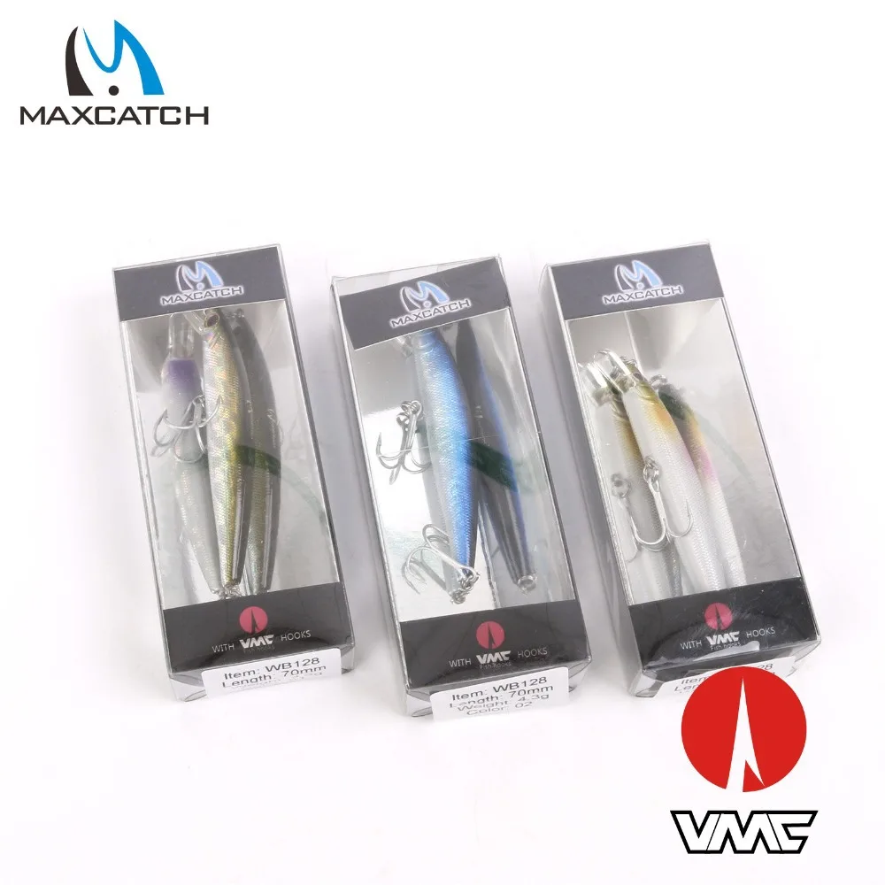 Рыболовная приманка Maxcatch Minnow для ловли окуня кренкбейт с крючками VMC 70 мм/4 3 г