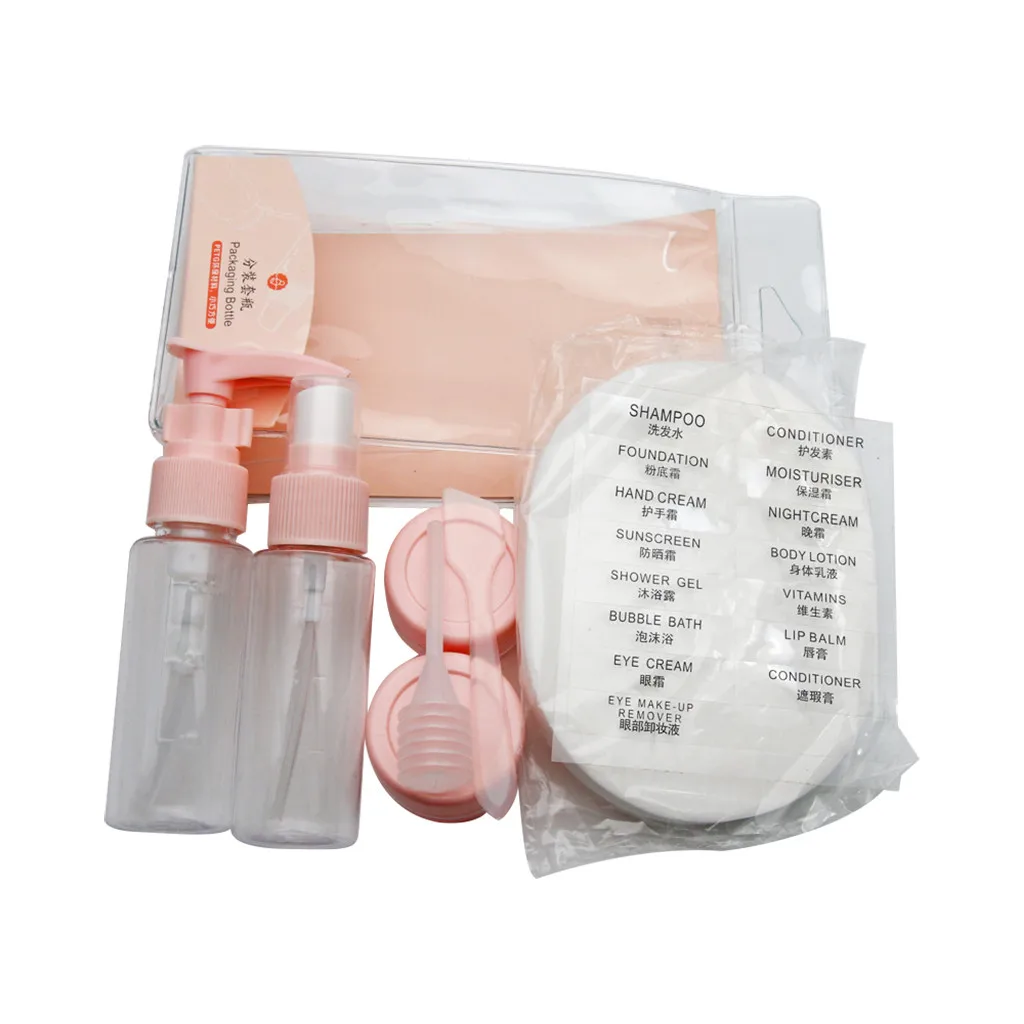 

2019 beauty gadget transparent zipper travel bag high quality liquid travel set shampoo clear kit pincel maquiagem 50*