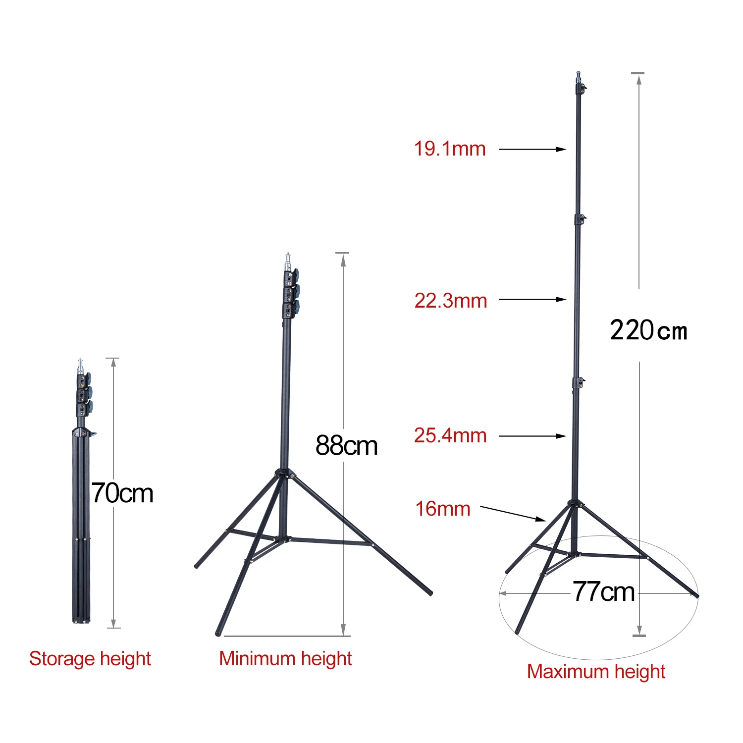 Baratos Trípode de Metal FIRECORE 2,2 M láser Nivel trípode para láser Nivel 3 nudos ajustable 1 4 \