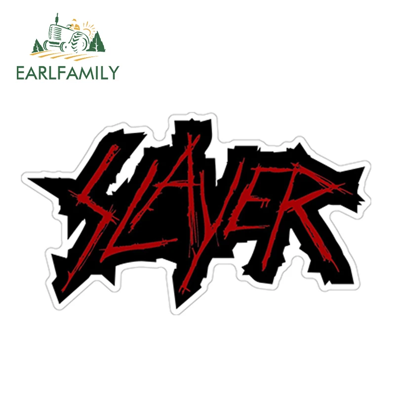 EARLFAMILY, 13 см x 7,9 см, SLAYER, Виниловая наклейка, трэш, металлический виниловый бампер, зеркало заднего вида, боковая наклейка, сделай сам, для стайлинга автомобилей