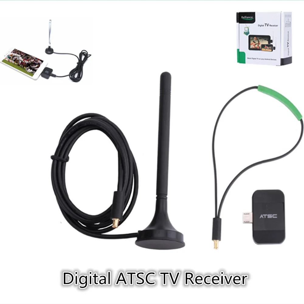 

Digital Analog Micro USB OTG Terrestrial ATSC TV Tuner Receiver Watch OTA Live Channel TV On Android Phone / Pad Tablet App