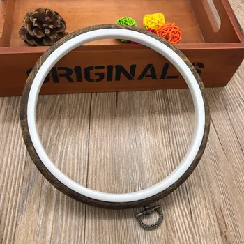 

2pcs Embroidery Flexi Hoop wood grain 21cm plastic hoop frame vintage ring wood Cross Stitch Needlecraft free shipping