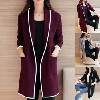

Women Autumn Winter Pockets Long Sleeve Cardigan Slim Fit Soft Long Coat NYZ Shop