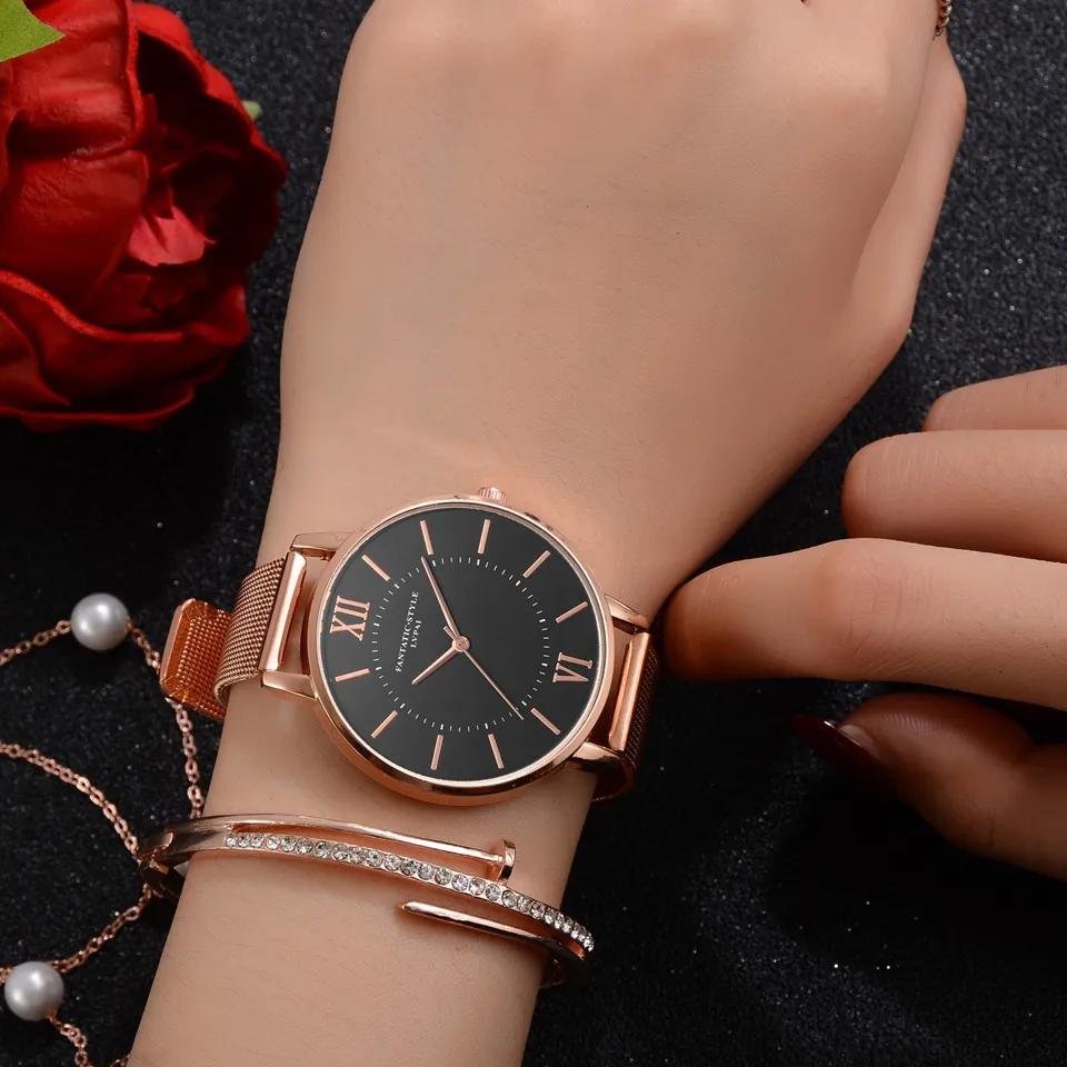 

Lvpai Brand Casual Quartz Watch Hour Women Gold Black Mesh Stainless Steel Dress Women Watches Relogio Feminino Clock