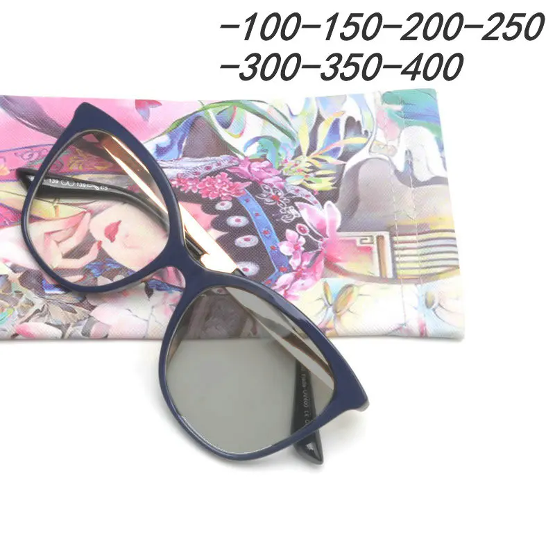 Fashion Finished Myopia myopia optical sunglasses Women Oval Cat Frame Clear Lens Sighted Prescription Glasses with box FML | Аксессуары