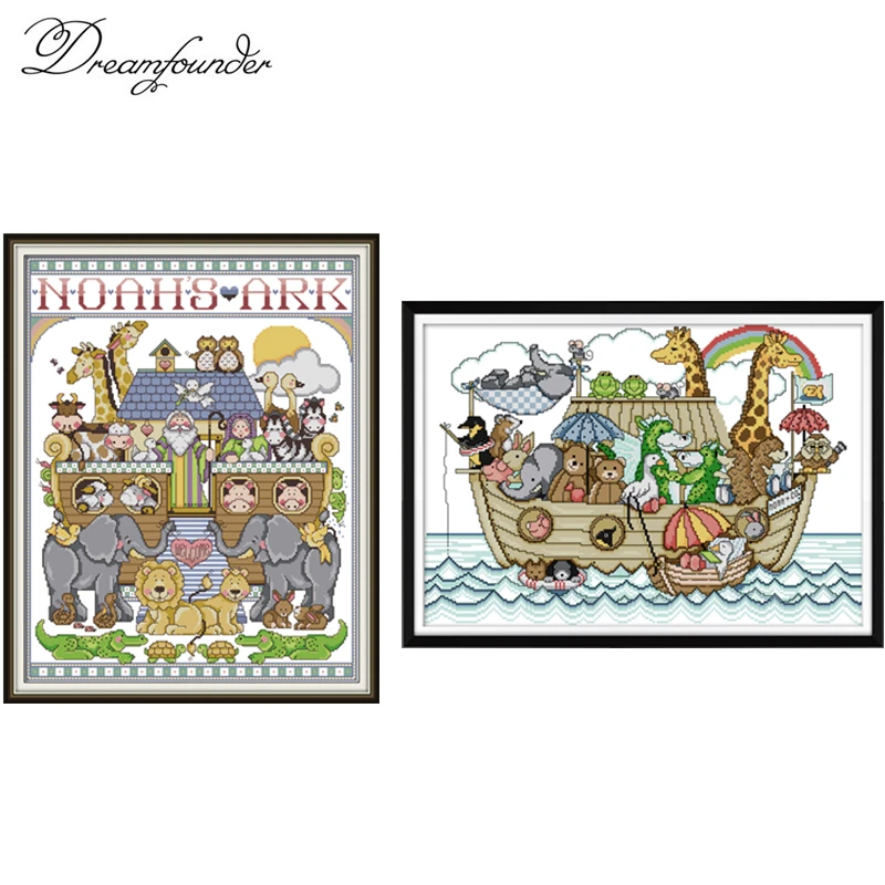 

Noah Ark Series cross stitch kit aida 14ct 11ct count print canvas stitches embroidery DIY handmade needl
