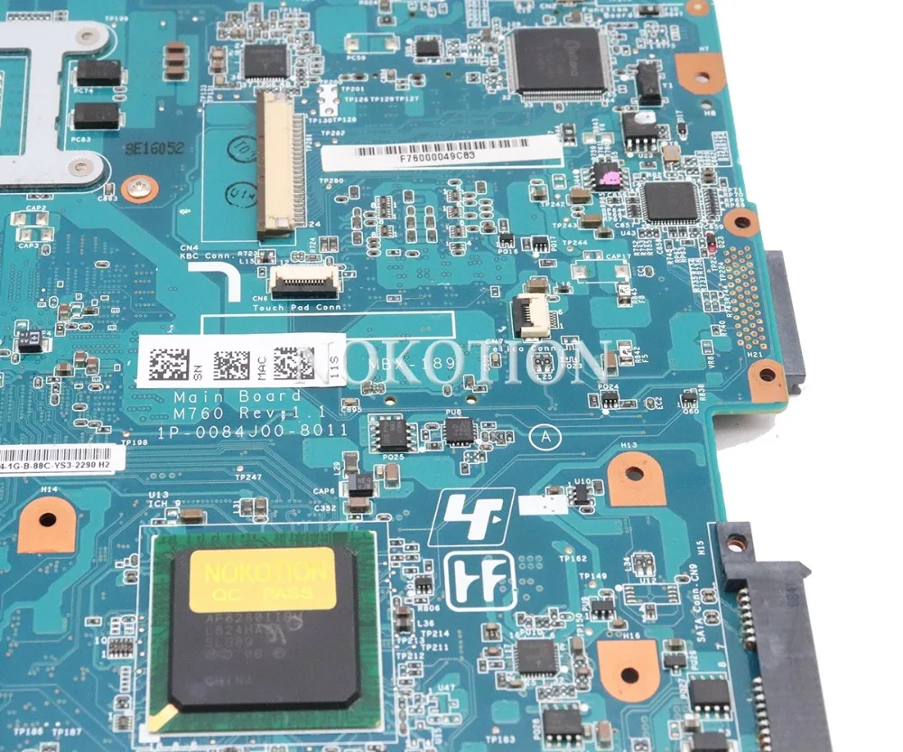 NOKOTION MBX-189 1P-0084J00-8011 M760 A1553546A для sony Vaio VGN-FW27 FW29 FW35F FW37 FW48 FW58F материнская плата для ноутбука PM45 DDR2