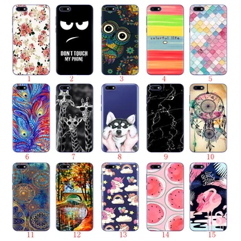 

30pcs/lot For Huawei Y5 Prime 2018 Floral Dream Catcher Cute Owl Rainbow Giraffe Marble Slim TPU Case For Huawei Honor 8X