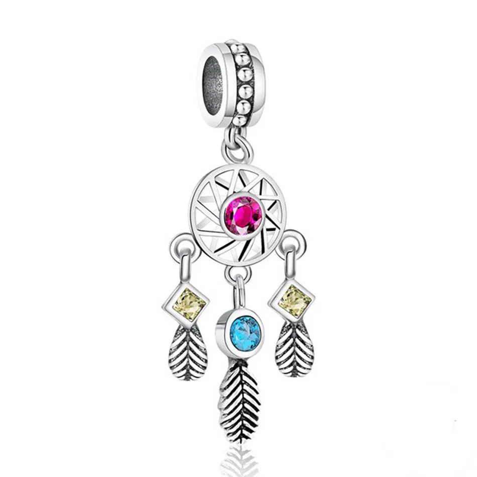 

Authentic 925 Sterling Silver DIY Jewelry Dream Catcher Dangle Charms fit Pandora Bracelet Bangle