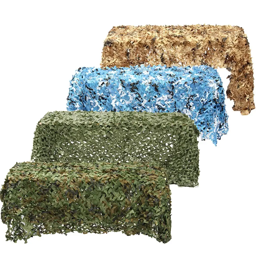 Camouflage Netting Sun Shelter 2mx10m 4m 3m 1.5mx3m 5m 7m Hunting Camouflage Nets Woodland Army Camo Netting Camping ShelterTent Shade Car