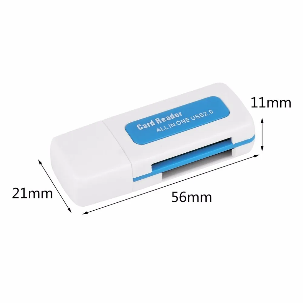 2 шт. переносной USB 2,0 4 в 1 памяти Multi Card Reader для M2 для SD для SDHC DV Micro для безопасной цифровой карты памяти