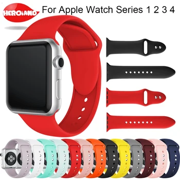 

Soft Silicone Replacement Sport Bands For 38mm Apple Watch Series1 2 42mm Wrist Bracelet Strap For Watch 4 Sport Edition 40 44mm