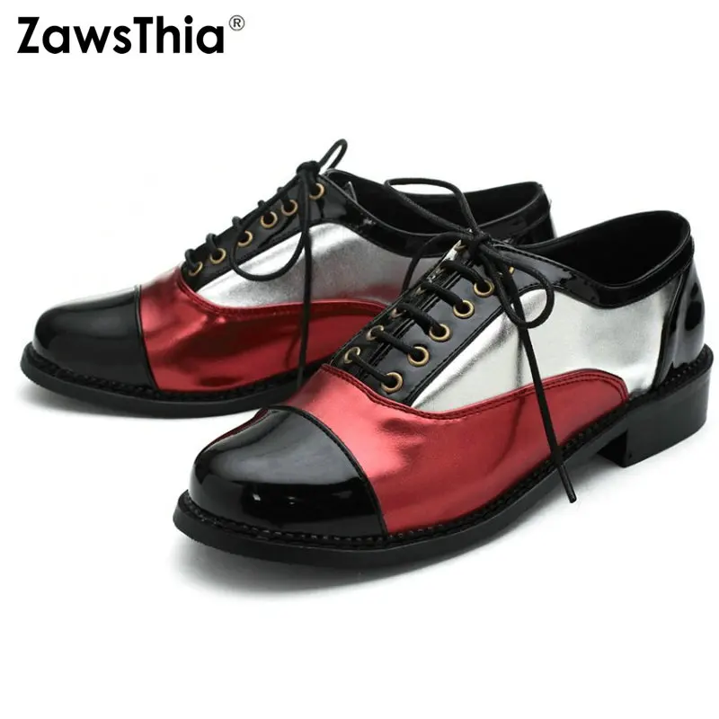 ZawsThia/2019 г. весенняя повседневная женская обувь из лакированной искусственной